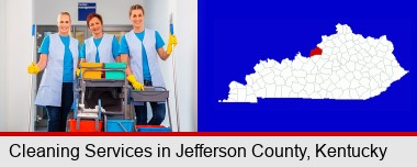 commercial cleaning service; Jefferson County highlighted in red on a map