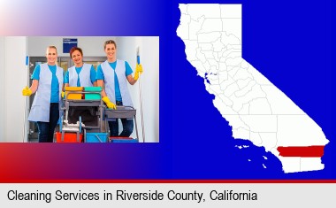commercial cleaning service; Riverside County highlighted in red on a map