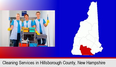 commercial cleaning service; Hillsborough County highlighted in red on a map