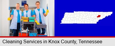 commercial cleaning service; Knox County highlighted in red on a map