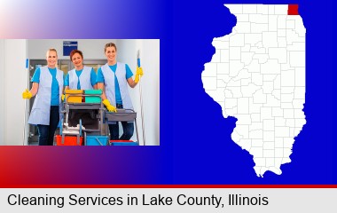 commercial cleaning service; LaSalle County highlighted in red on a map