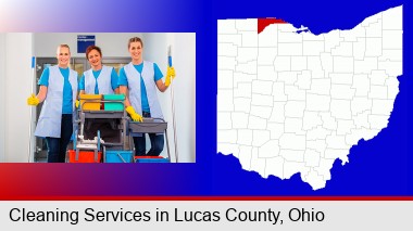 commercial cleaning service; Lucas County highlighted in red on a map