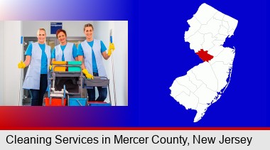 commercial cleaning service; Mercer County highlighted in red on a map