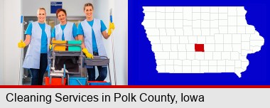 commercial cleaning service; Polk County highlighted in red on a map