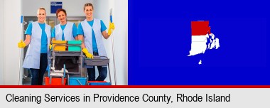 commercial cleaning service; Providence County highlighted in red on a map