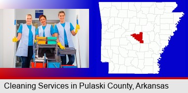 commercial cleaning service; Pulaski County highlighted in red on a map