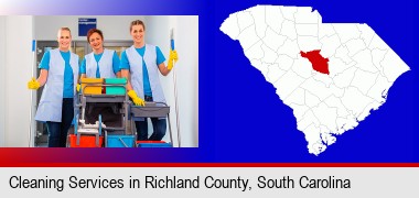 commercial cleaning service; Richland County highlighted in red on a map