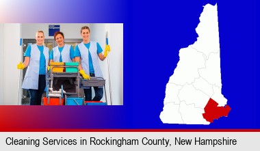 commercial cleaning service; Rockingham County highlighted in red on a map